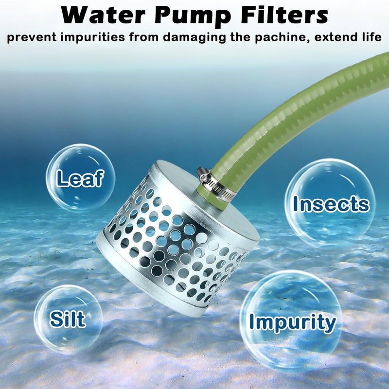 Tujoe 4 Inch Round Hole Suction Strainer Filter Carbon Steel Plated Npt Thread Hose Water Pump Inlet Strainer for Remove Debris Trash Reduces Solids Entering - Image 4